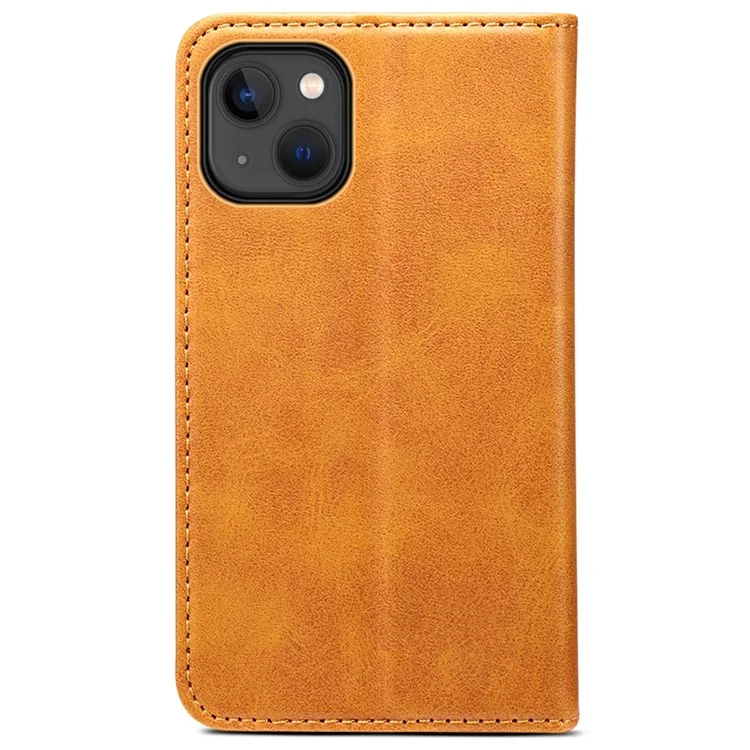 SUTENI Capa protetora em couro com design de suporte antirriscos e fechamento magnético automático + Capa interna de TPU para iPhone 13 mini 5.4 polegadas - Cáqui 