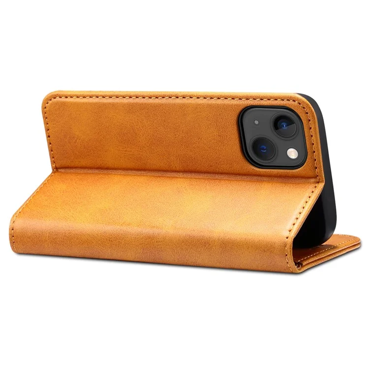 SUTENI Capa protetora em couro com design de suporte antirriscos e fechamento magnético automático + Capa interna de TPU para iPhone 13 mini 5.4 polegadas - Cáqui 