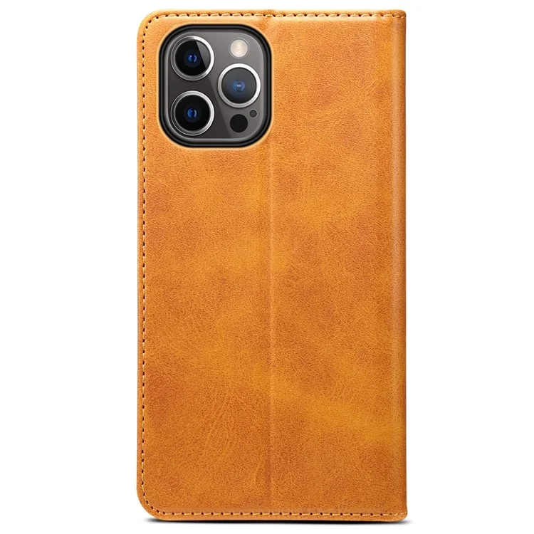 SUTENI Textured Surface Magnetic Automatic Closing Wallet Stand Design Leather Case per iPhone 12/12 Pro 6.1 pollici - Kaki