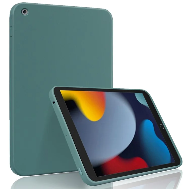 Для iPad 10.2 (2021)/(2020)/(2019) Мягкий жидкий силиконовый бампер Slim Fit Shockproof Protective Phone Case - Зеленый