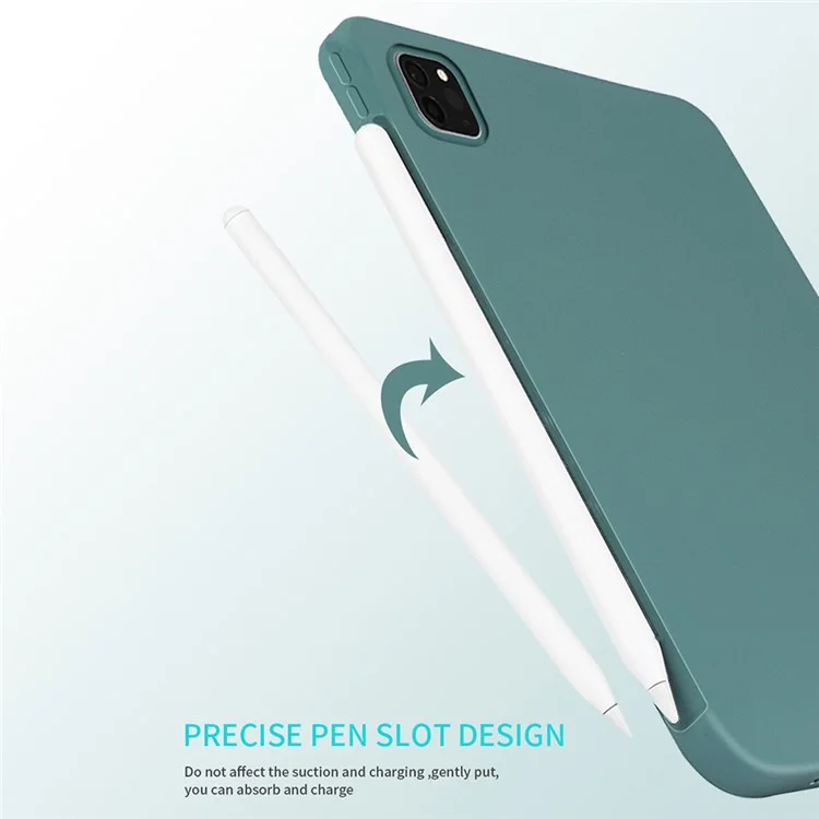 Capa Protetora de Silicone Líquido Macio com Forro de Microfibra Resistente a Impactos para iPad Pro 11 (2022) / (2021) / (2020) / (2018) - Vermelha