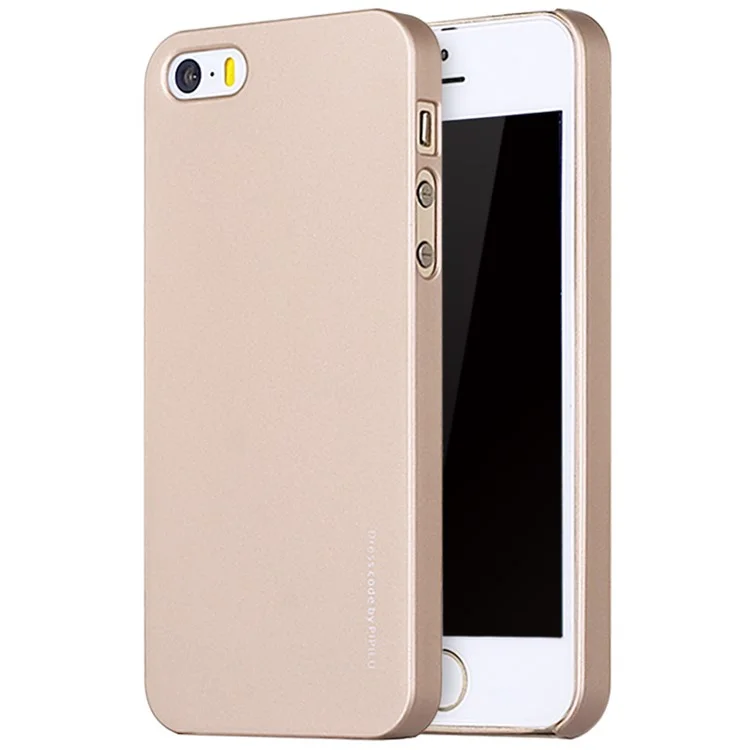 X-LEVEL Rubberized Hard PC Protective Cover for iPhone SE/5s/5 - Gold