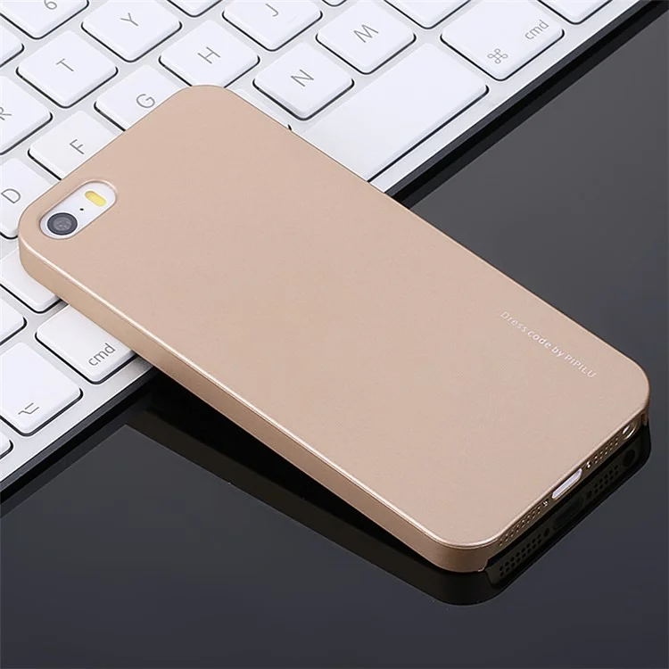 X-LEVEL Rubberized Hard PC Protective Cover for iPhone SE/5s/5 - Gold