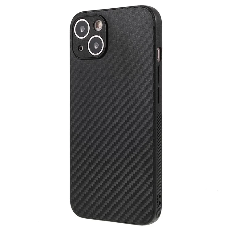 Anti-fingerprint Carbon Fiber Texture Flexible TPU Phone Case Phone Covering for iPhone 13 mini 5.4 inch