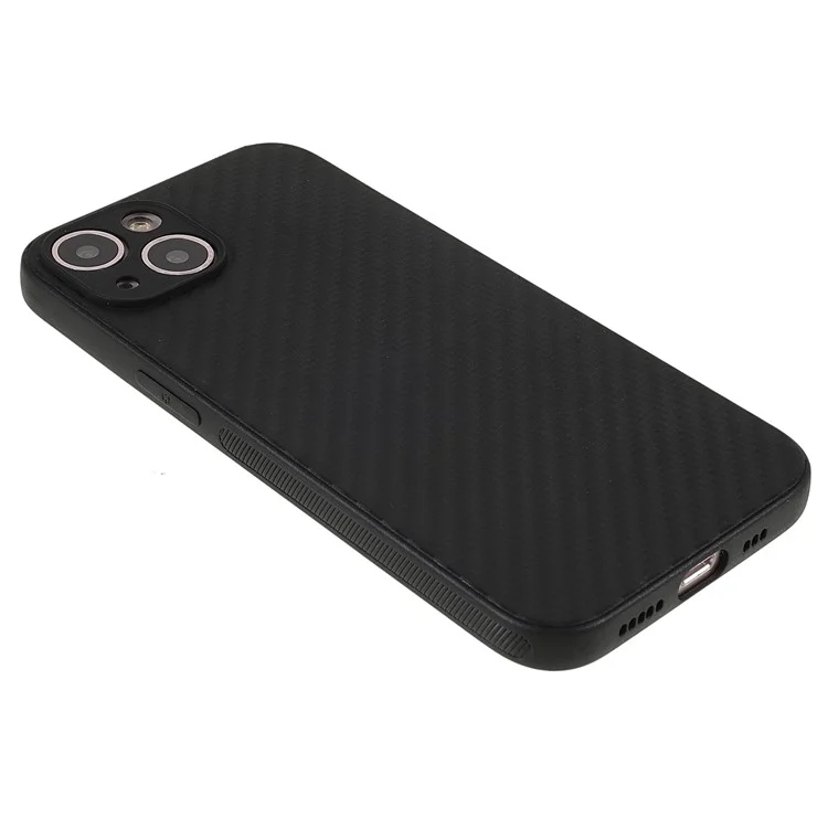 Anti-fingerprint Carbon Fiber Texture Flexible TPU Phone Case Phone Covering for iPhone 13 mini 5.4 inch