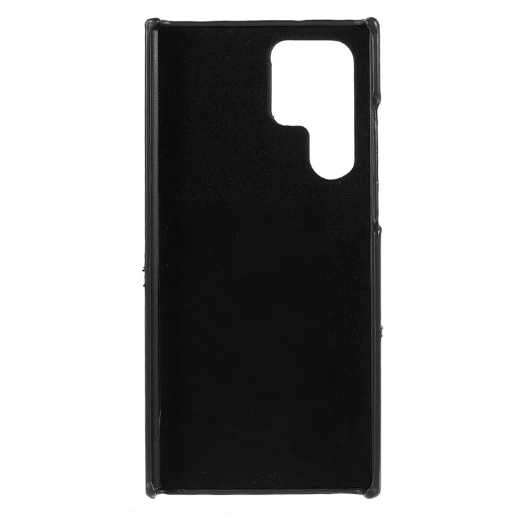 Leichtes staubdichtes mobiles Telefon-Cover aus PU-Leder + PC-Rückseite mit 2 Kartenfächern für Samsung Galaxy S22 Ultra 5G - Schwarz