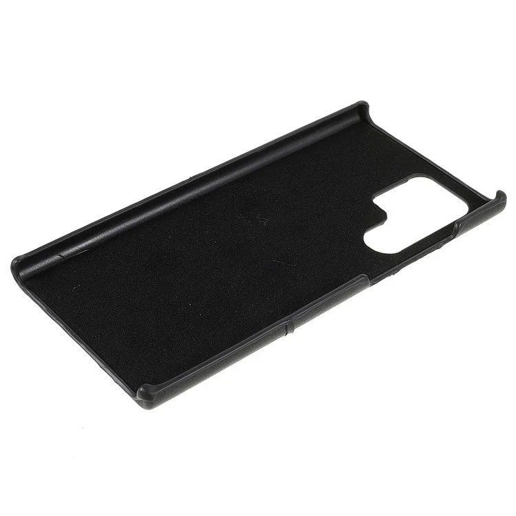 Leichtes staubdichtes mobiles Telefon-Cover aus PU-Leder + PC-Rückseite mit 2 Kartenfächern für Samsung Galaxy S22 Ultra 5G - Schwarz