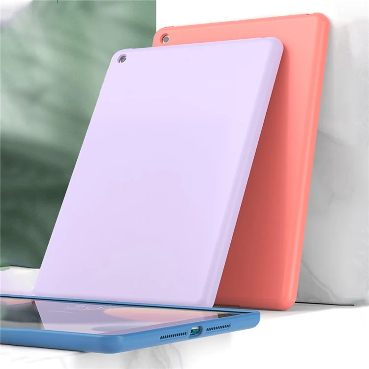 Silicone Líquido Mutural + PC Anti-drop Protetive Tablet Case Tampa Para Ipad 10.2 (2020)/(2019) - Azul