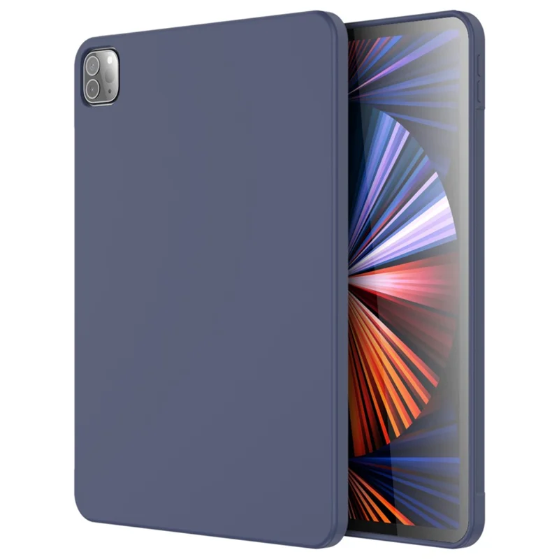 MUTURAL Microfiber Lining Liquid Silicone+PC Protective Tablet Case Cover for iPad Pro 12.9 (2022) / (2021) / (2020) / (2021) / (2022) - Midnight Blue