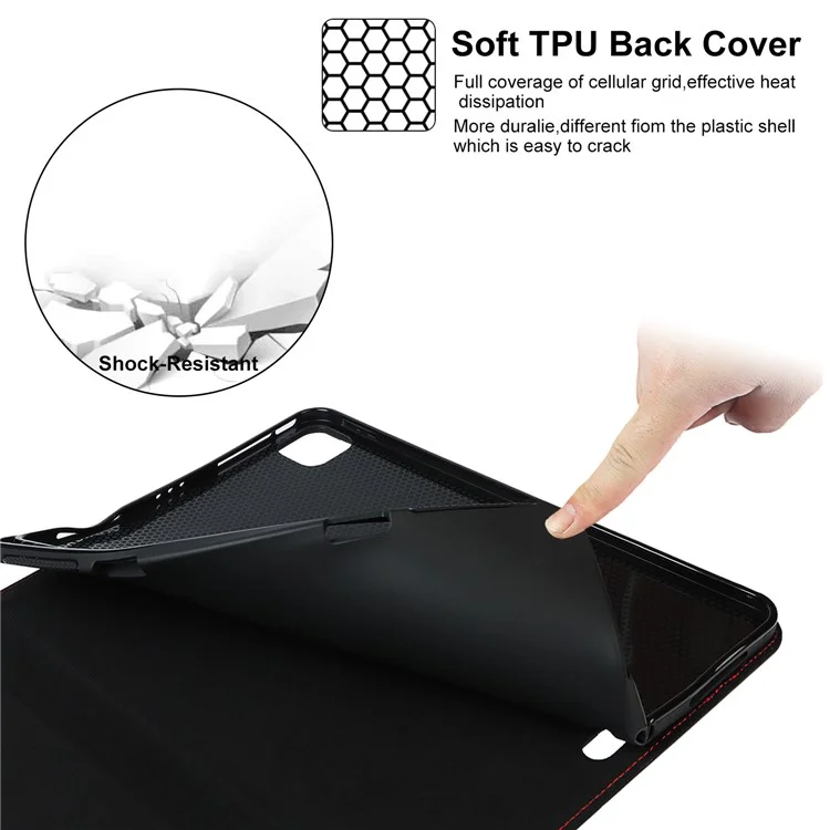 Crazy Horse Texture Wake / Sleep Function Función De Tableta Anti-otoño De Cuero Genuino Con Soporte Para Apple IPad Pro 11-Inch (2021) - Negro