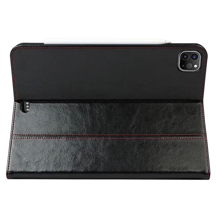 Crazy Horse Texture Wake / Sleep Function Función De Tableta Anti-otoño De Cuero Genuino Con Soporte Para Apple IPad Pro 11-Inch (2021) - Negro