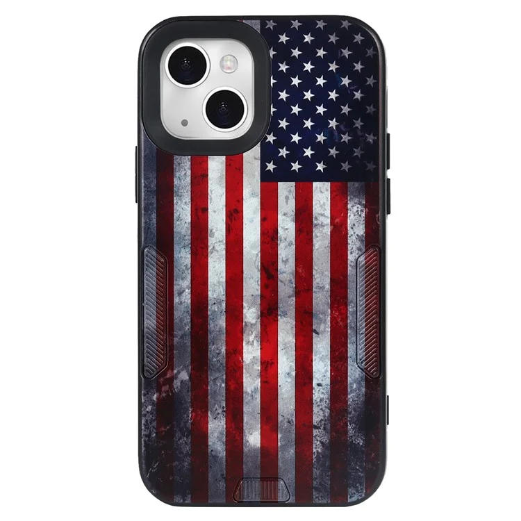 Musterdruckobjektivschutz TPU + PC -telefonabdeckung Mit Riemen Für Iphone 13 Mini 5,4 Zoll - US Flagge