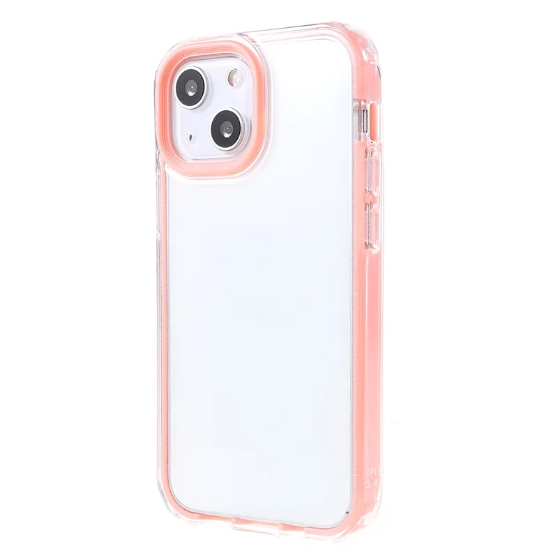 Transparent PC Back Cover + TPU Frame Phone Case Drop-proof Cell Phone Protector for iPhone 13 6.1 inch - Pink