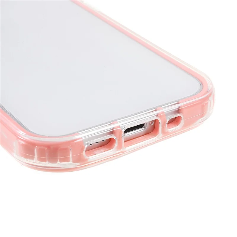 Transparent PC Back Cover + TPU Frame Phone Case Drop-proof Cell Phone Protector for iPhone 13 6.1 inch - Pink