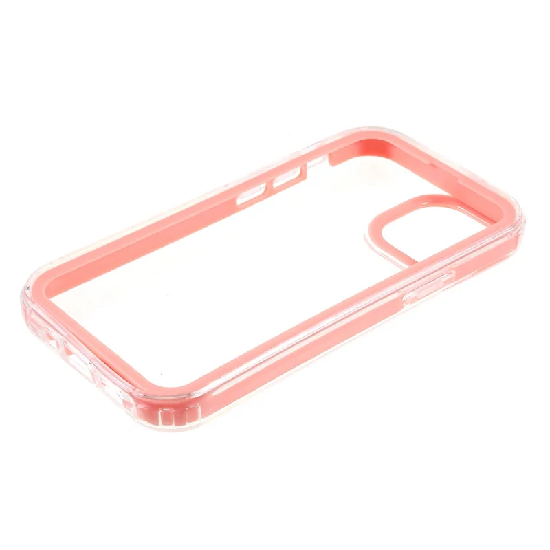 Transparent PC Back Cover + TPU Frame Phone Case Drop-proof Cell Phone Protector for iPhone 13 6.1 inch - Pink