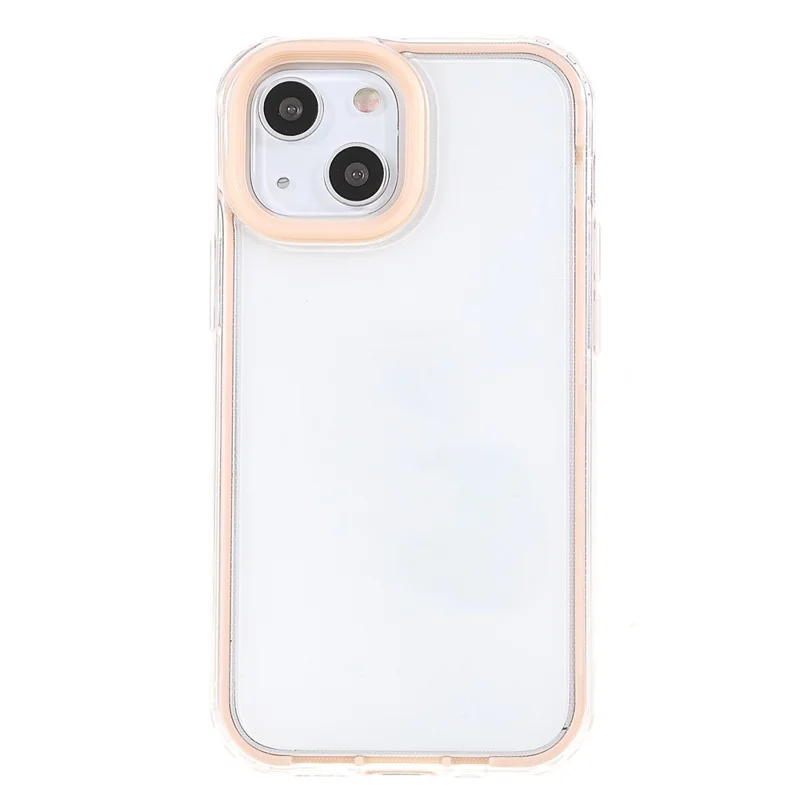 Transparent PC Back Cover + TPU Frame Phone Case Drop-proof Cell Phone Protector for iPhone 13 6.1 inch - Light Pink