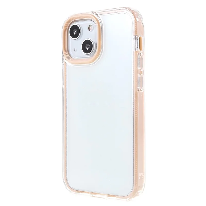 Transparent PC Back Cover + TPU Frame Phone Case Drop-proof Cell Phone Protector for iPhone 13 6.1 inch - Light Pink
