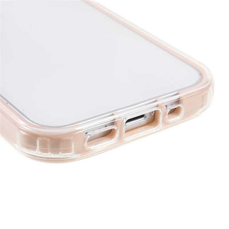 Transparent PC Back Cover + TPU Frame Phone Case Drop-proof Cell Phone Protector for iPhone 13 6.1 inch - Light Pink