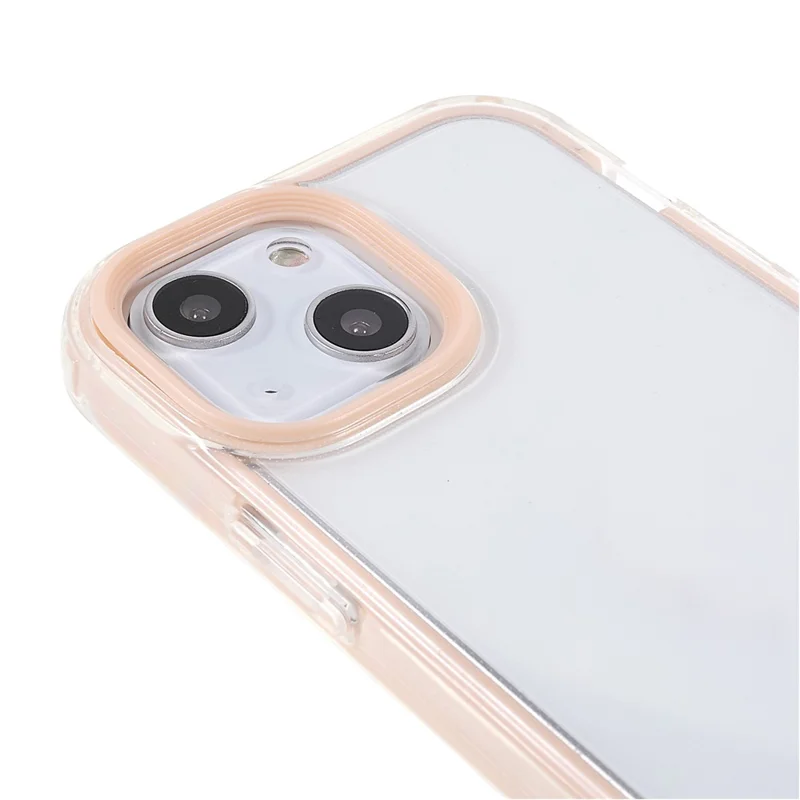 Transparent PC Back Cover + TPU Frame Phone Case Drop-proof Cell Phone Protector for iPhone 13 6.1 inch - Light Pink
