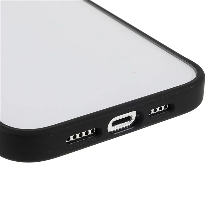 Étui de protection en acrylique anti-rayures + TPU avec cadre en métal pour objectif de caméra pour iPhone 13 Pro 6,1 pouces - Noir