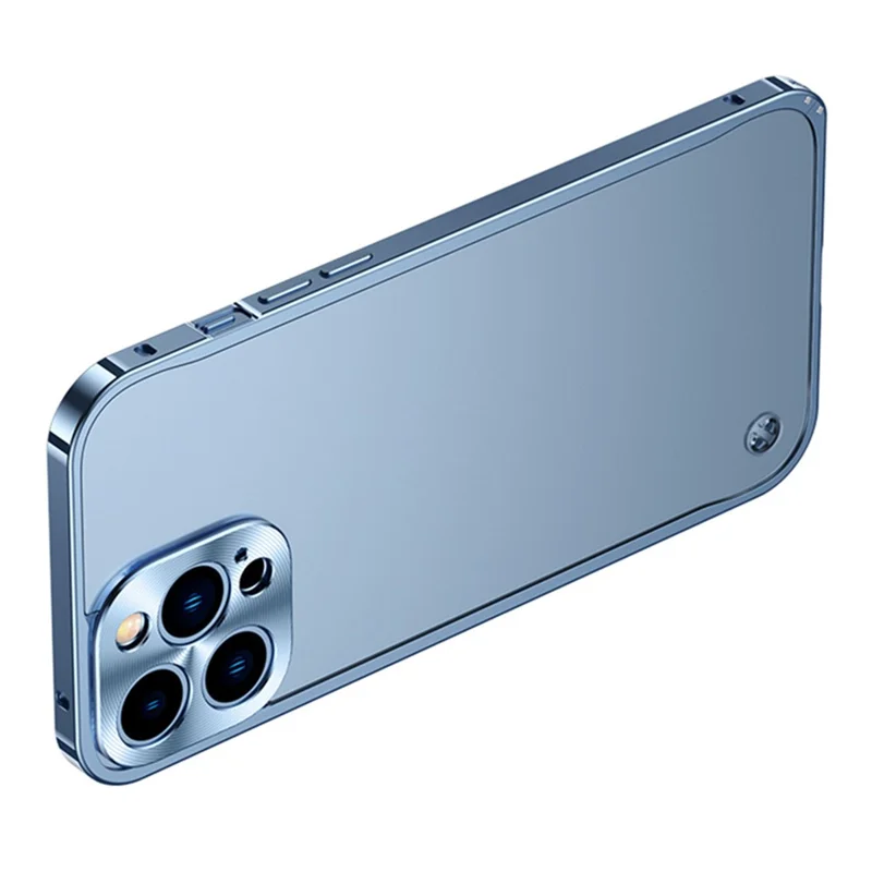 For iPhone 13 Pro Max 6.7 inch Matte Mobile Phone PC + Metal Hybrid Case Protective Shell - Black