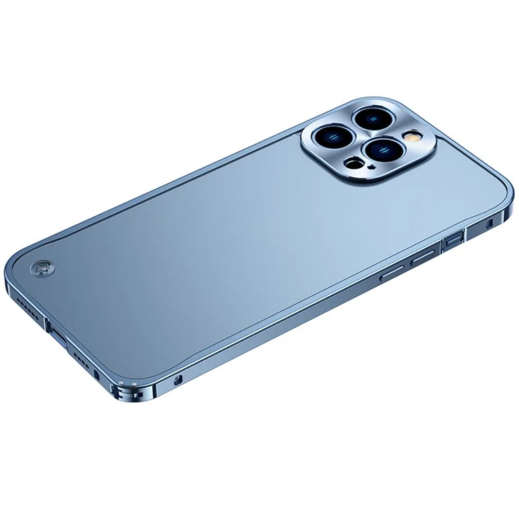 Für iPhone 13 Pro 6.1 Zoll Anti-Kratzer PC + Metall Hybrid Case Matte Mobiltelefon Schale - Blau