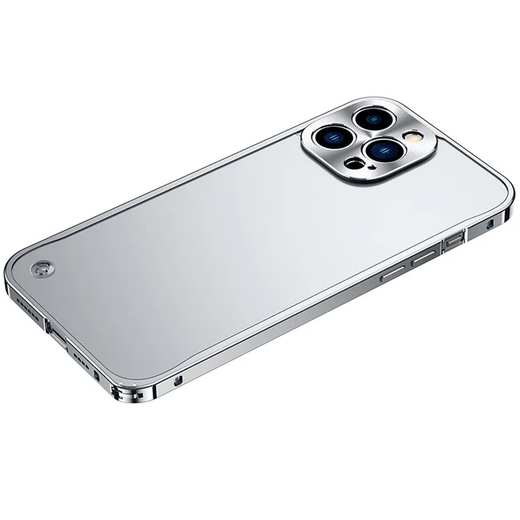 Anti-scratch PC + Metal Hybrid Case Matte Mobile Phone Shell for iPhone 13 Pro 6.1 inch - Silver