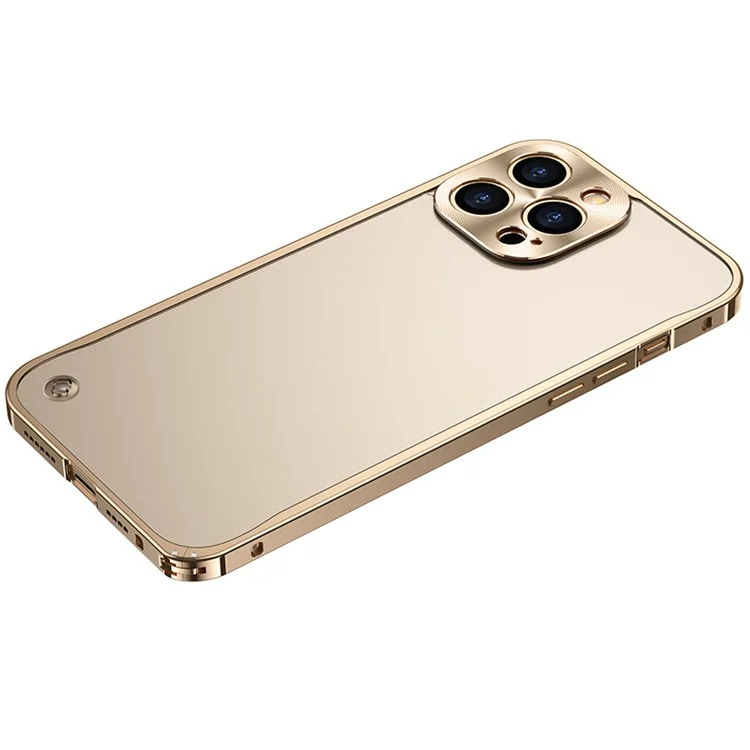 Für iPhone 12 Pro Max 6,7 Zoll PC-Rückabdeckung + Metallrahmen Mattiertes Handyhülle - Gold