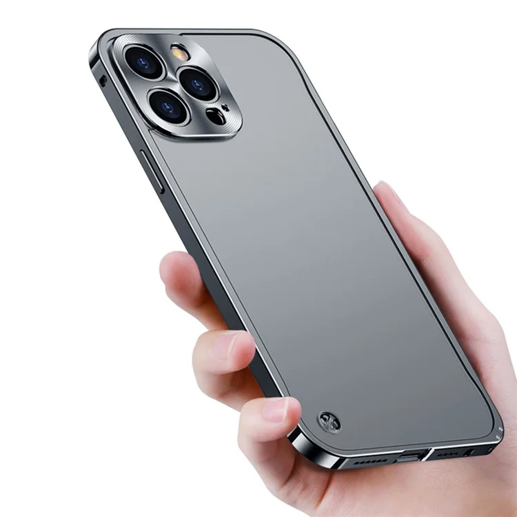 Für iPhone 12 Pro Max 6,7 Zoll PC-Rückabdeckung + Metallrahmen Mattiertes Handyhülle - Gold