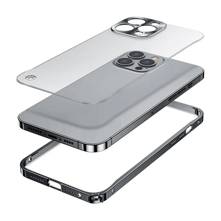 Für iPhone 12 Pro Max 6,7 Zoll PC-Rückabdeckung + Metallrahmen Mattiertes Handyhülle - Gold
