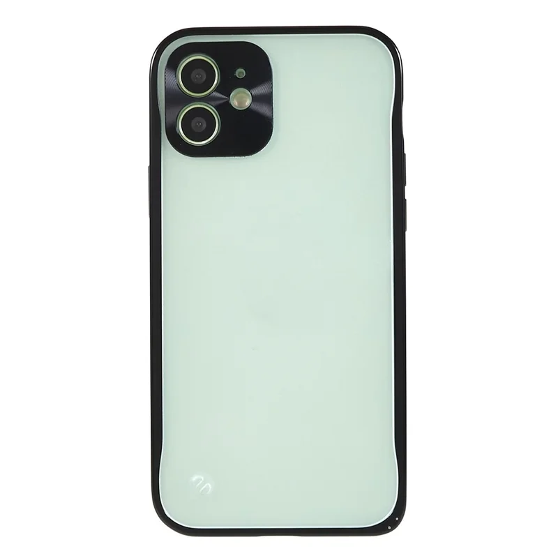 For iPhone 12 6.1 inch Drop-resistant Hard PC + Metal Matte Hybrid Phone Case Shell - Blue