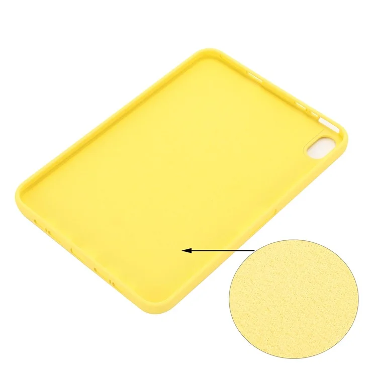 Microfiber Lining Liquid Silicone Shockproof Tablet Case Anti-fall Slim Light Protective Cover for iPad mini (2021) - Yellow