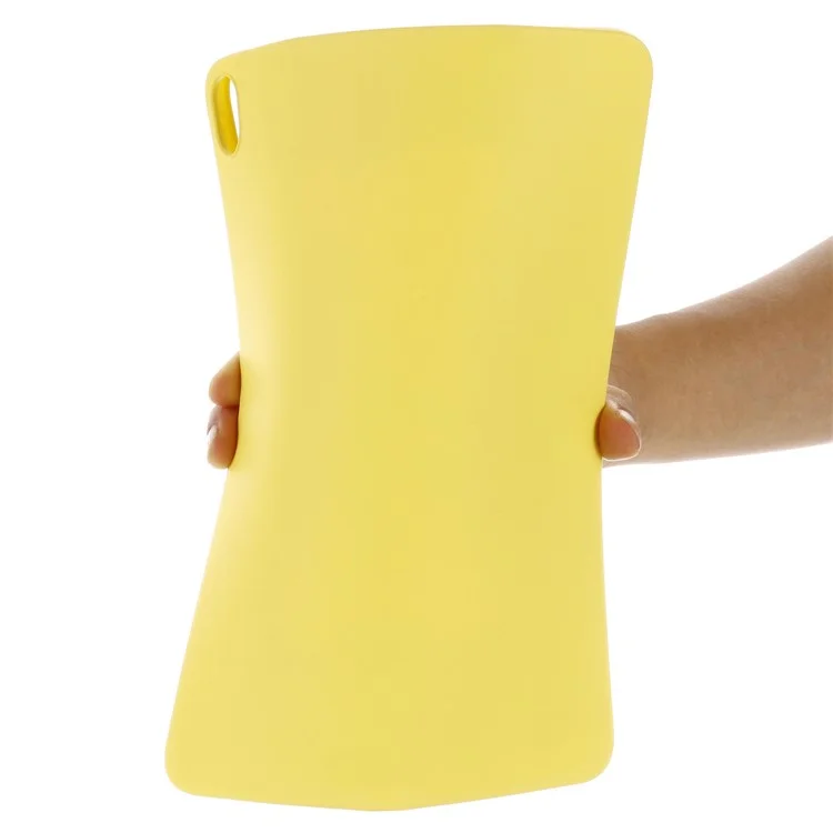 Microfiber Lining Liquid Silicone Shockproof Tablet Case Anti-fall Slim Light Protective Cover for iPad mini (2021) - Yellow