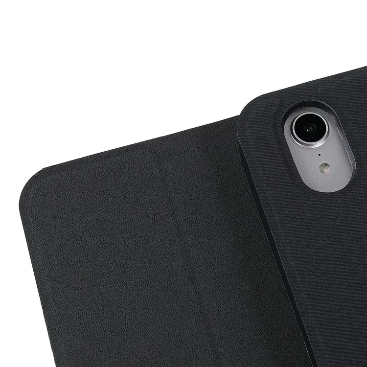 Kabellose Bluetooth-Tastatur + Automatisches Aufwach-/Ruhezustand-Design mit Stiftschlitz Tuchstruktur Tablet-Lederschutzschale für iPad mini (2021) - Schwarz