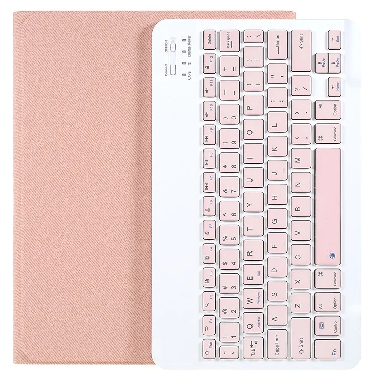 Texture de Tissu de Porte-fente Texture TPU Tablet Case Avec Clavier Sans Fil Bluetooth Pour Ipad Pro 11 Pouces (2021) / (2020) / (2018) / Ipad Air (2020) - Rose