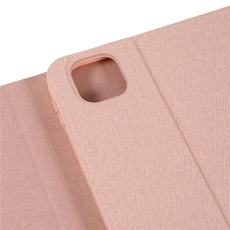 Stiftschlitzhalter-stoff Textur Tpu-tablet-hülle Mit Bluetooth-wlan-tastatur Für Ipad Pro 11-zoll (2021)/(2020)/(2018)/iPad Air (2020) - Rosa