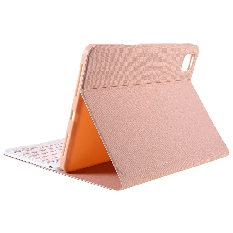 Texture de Tissu de Porte-fente Texture TPU Tablet Case Avec Clavier Sans Fil Bluetooth Pour Ipad Pro 11 Pouces (2021) / (2020) / (2018) / Ipad Air (2020) - Rose