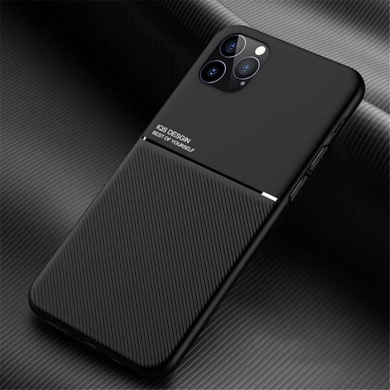 Imprinted Shockproof Phone Case TPU + PU Leather Coated Protective Cover for iPhone 12 Pro 6.1 inch - Black