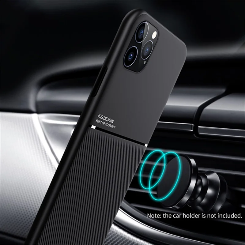 Imprinted Shockproof Phone Case TPU + PU Leather Coated Protective Cover for iPhone 12 Pro 6.1 inch - Black