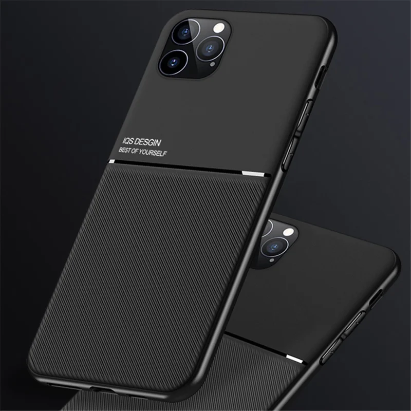 Imprinted Shockproof Phone Case TPU + PU Leather Coated Protective Cover for iPhone 12 Pro 6.1 inch - Black