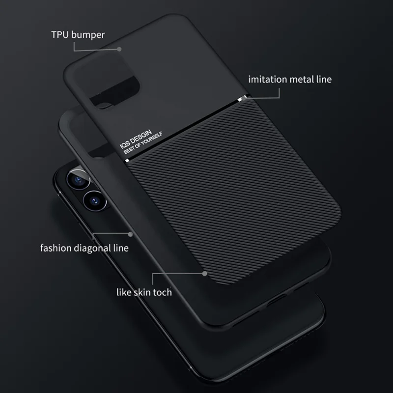 Imprinted TPU + PU Leather Coated Phone Case Shockproof Protector for iPhone 12 Pro Max 6.7 inch - Blue