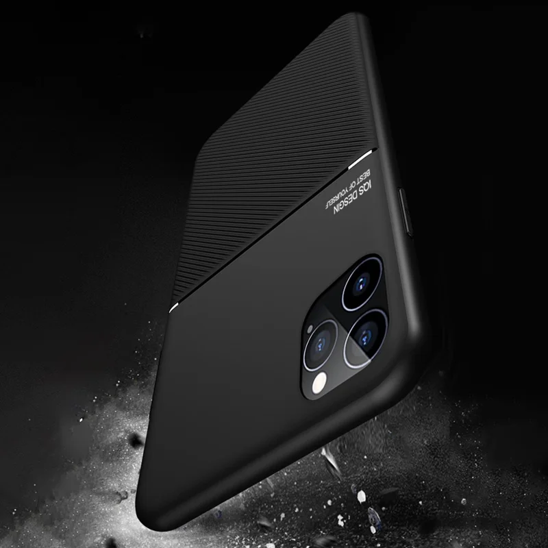 Imprinted TPU + PU Leather Coated Phone Case Shockproof Protector for iPhone 12 Pro Max 6.7 inch - Red