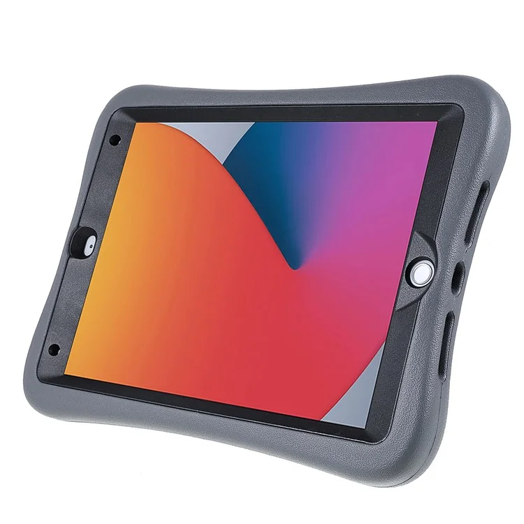 PEPKOO Étui pour Tablette à Support Pivotant à 360 Degrés Renforcé en Cadre EVA pour iPad 10.2 (2021) - Noir 
