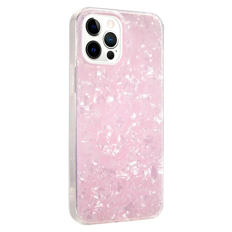 IPAKY Hard Acrylic Back Soft TPU Edge Shockproof Anti-Scratch IMD Cover for iPhone 13 Pro Max 6.7 inch - Pink