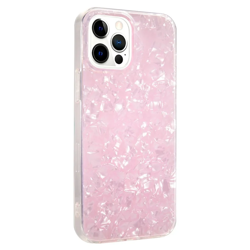IPAKY Stylish IMD  Acrylic Backing + Soft TPU Shockproof Protective Phone Case Cover for iPhone 13 Pro 6.1 inch - Pink