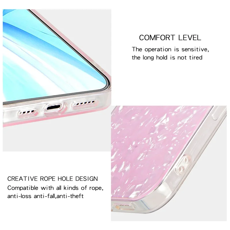 IPAKY Stylish IMD  Acrylic Backing + Soft TPU Shockproof Protective Phone Case Cover for iPhone 13 Pro 6.1 inch - Pink