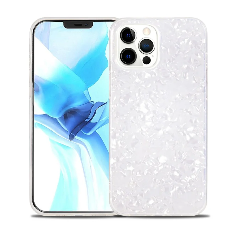 IPAKY Stylish IMD  Acrylic Backing + Soft TPU Shockproof Protective Phone Case Cover for iPhone 13 Pro 6.1 inch - Pink