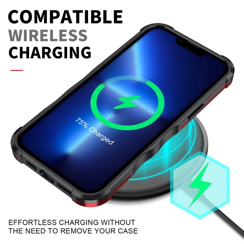 Precise Cutout Anti-fall Hybrid Hard PC Soft TPU Mobile Phone Case for iPhone 13 Pro Max 6.7 inch - Pink