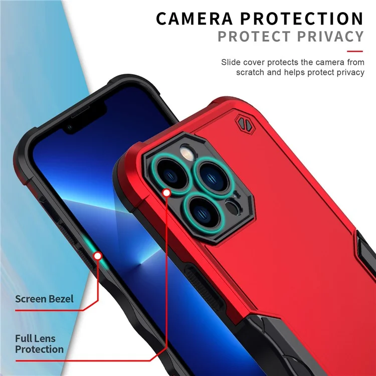 Precise Cutout Anti-fall Hybrid Hard PC Soft TPU Mobile Phone Case for iPhone 13 Pro Max 6.7 inch - Green