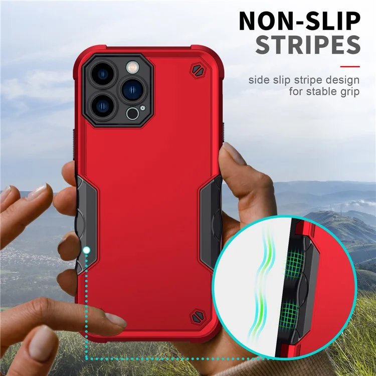 Precise Cutout Anti-fall Hybrid Hard PC Soft TPU Mobile Phone Case for iPhone 13 Pro Max 6.7 inch - Green